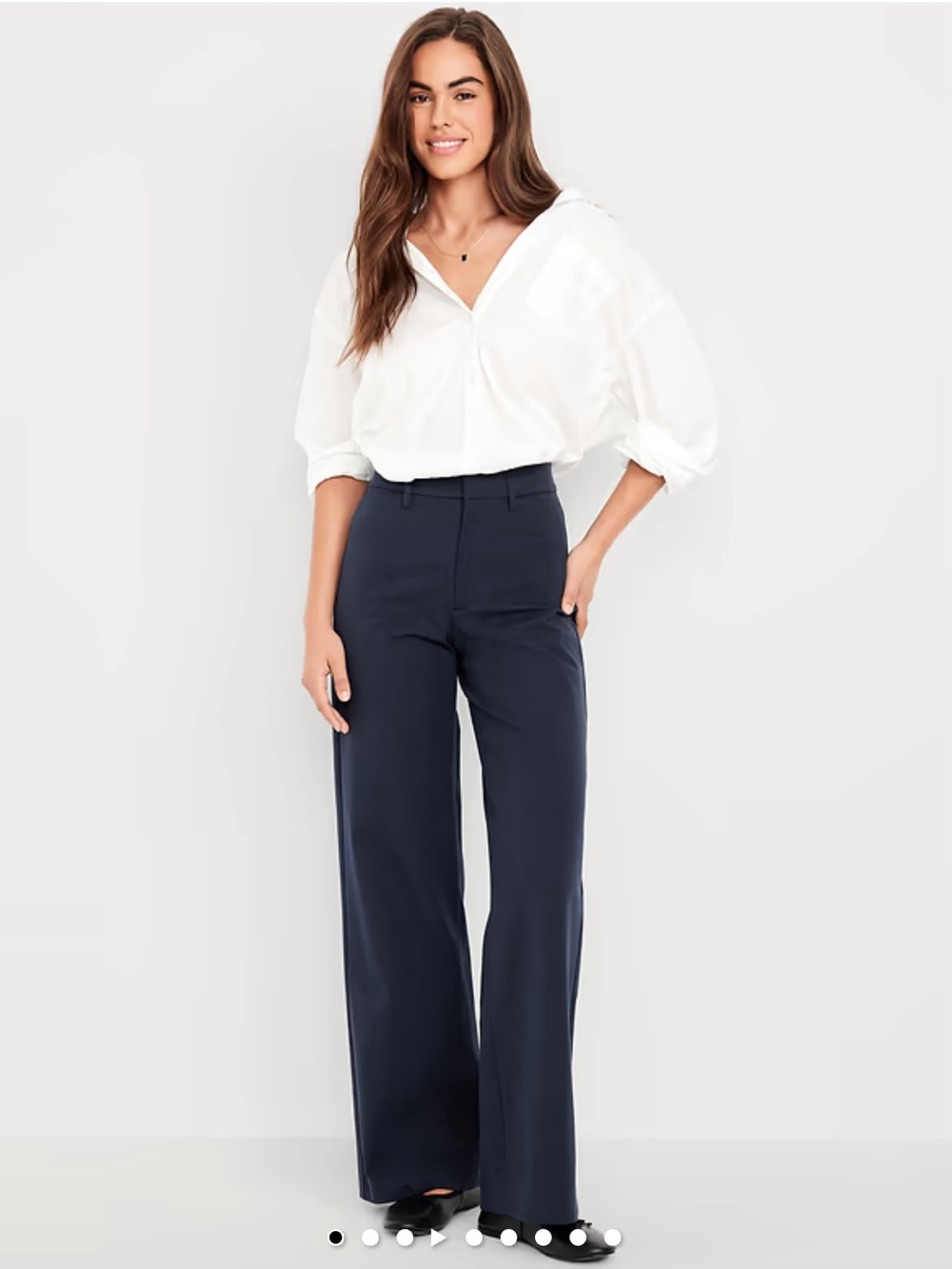 Old Navy Navy Wide-Leg High-Rise Pants
